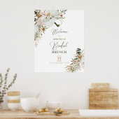 Goud & Groen Boho Bruiloft Brunch Welkom Poster (Keuken)