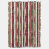 Goud Groen Bordeaux Blush Rood Strepen Deken (Voorkant Verticaal)
