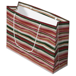 Goud Groen Burgundy Blush Rood Strepen Verjaardag Groot Cadeauzakje