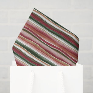 Goud Groen Burgundy Blush Rood Strepen Verjaardag Tissuepapier