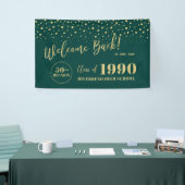 Goud & Groen Confetti Klassereünie Feest Verwelkom Spandoek (Beurs)