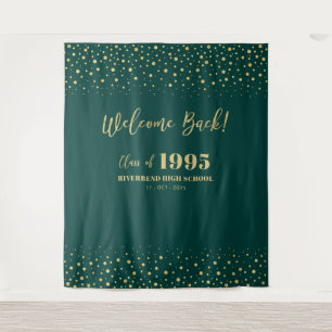 Goud & Groen Confetti Klassieker Reünie Feest Acht Wandkleed