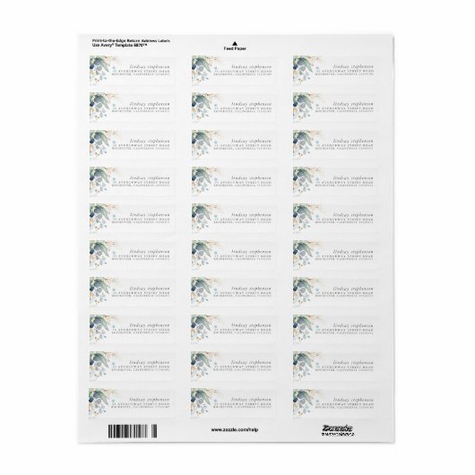 Goud groen elegant modern label (Full Sheet)