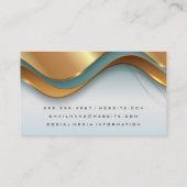 Goud Groen Elegante Overlappende Golven Visitekaartje (Achterkant)