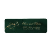 Goud Groen Elegante Royal Wedding bloemenretour Etiket (Voorkant)