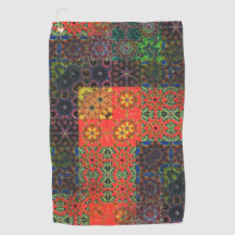 Goud groen en koraal tot bruin kaleidoscoop mozaïe