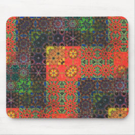 Goud groen en koraal tot bruin kaleidoscoop mozaïe muismat