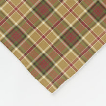 Goud, Groen en Rood Rustiek Plaid