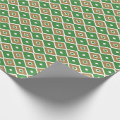 Goud, groen en witte diamant cadeaupapier (Hoek)