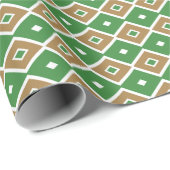 Goud, groen en witte diamant cadeaupapier (Rol Hoek)