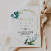 Goud & Groen Eucalyptus 50ste Verjaardag Feest Kaart