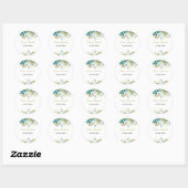 Goud & Groen Eucalyptus Liefde is Zoete Bruiloft Ronde Sticker (Vel)