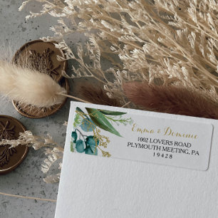 Goud & Groen Eucalyptus Retouradres Label
