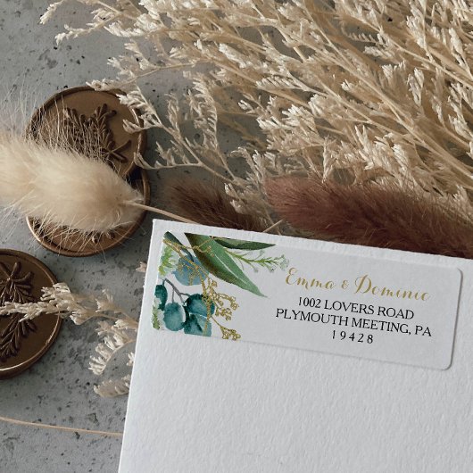 Goud & Groen Eucalyptus Retouradres Label