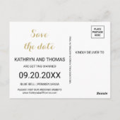 Goud & Groen Eucalyptus Save the Date Kaart (Achterkant)