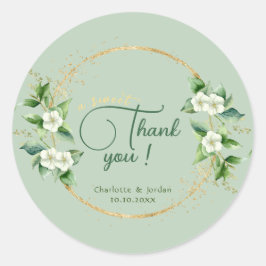 Goud groen Eucalyptus Weddenschap Ronde Sticker
