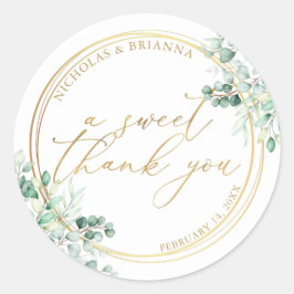 Goud groen Eucalyptus Weddenschap Ronde Sticker