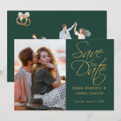 Goud & Groen Foto Save the Date (Voorkant / Achterkant)