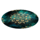 Goud & Groen Galaxy Dharma Mandala Patroon Snijplank (Hoek)