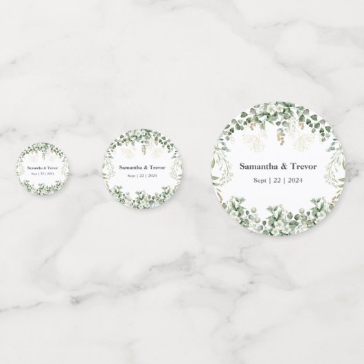 Goud & groen gebladerte Verdant Vineyard Confetti (Achterkanten)