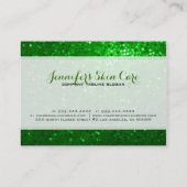 Goud & Groen Glitter Beautician Visitekaartje (Achterkant)