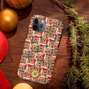 Goud Groen Golden Retriever Lieve Hond Kerstmis Case-Mate iPhone Case