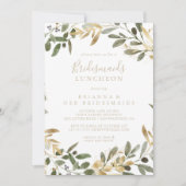 Goud Groen Herfst Bruidsmeisjes Luncheon Shower Kaart (Voorkant)
