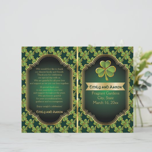 Goud, groen Iers programma voor het bruiloft van d (Staand voorkant)