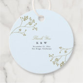 Goud groen ijs blauw elegante chique winter bruilo bedankjes labels (Voorkant)