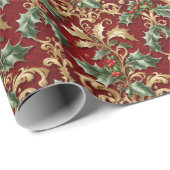 Goud groen laat kerstvakantie inpakpapier achter (Rol Hoek)