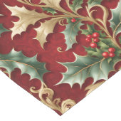 Goud groen laat rode vakantietafelloper achter medium tafelloper (Hoek)