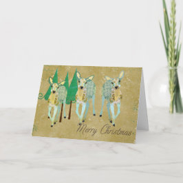 Goud & Groen Liefste Herten Kerst Kaart