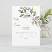 Goud & groen loof Elegant Vrijgezellenfeest Kaart (Staand voorkant)