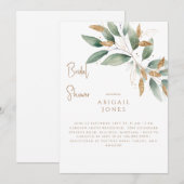 Goud & groen loof Elegant Vrijgezellenfeest Kaart (Voorkant / Achterkant)