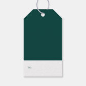 Goud & Groen | Modern hert vrolijk kerstfeest Cadeaulabel (Achterkant)