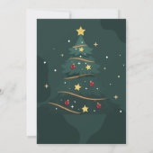 Goud & Groen Moderne Kerst Uitnodiging | Elegant (Achterkant)