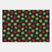 Goud Groen Rood Glitter Sneeuwvlokken Kerstmis Inpakpapier Vel (Voorkant)