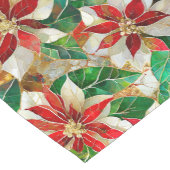 Goud Groen Rood Wit Poinsettia Korte Tafelloper (Hoek)