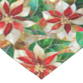 Goud Groen Rood Wit Poinsettia Tafelkleed (Gekanteld)