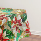 Goud Groen Rood Wit Poinsettia Tafelkleed (Voorbeeld)