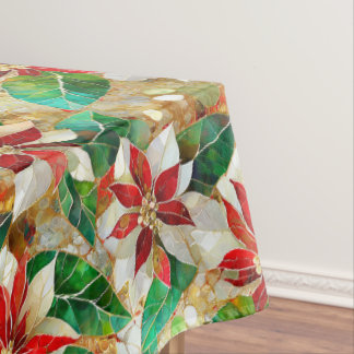 Goud Groen Rood Wit Poinsettia Tafelkleed