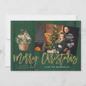 Goud & Groen Rustig Prettig Kerstfeest Eén foto (Voorkant)