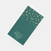 Goud & Groen Stijlvol Confetti Pensioen Partij Servet (Hoek)