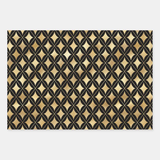 Goud & Groen Tropisch blad Inpakpapier Vel (Voorkant 2)