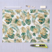 Goud & Groen Tropisch blad Tissuepapier (Craft)