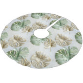 Goud Groen Wit Tropisch Bladeren Kerstboom Rok (Gekanteld)