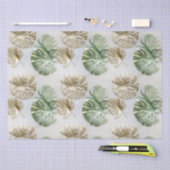 Goud Groen Wit Tropisch Bladeren Tissuepapier (Craft)