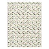 Goud, groen, zwart op witte atoomvezels | Retro Tafelkleed (Voorkant)