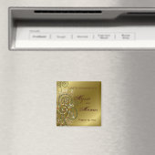 Goud & Groene Boho Dot Spiralen Verenigd In Huweli Magneet (Insitu (Vaatwasser))