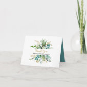 Goud & groene eucalyptus bruidsdankjeshouder bedankkaart (Voorkant)